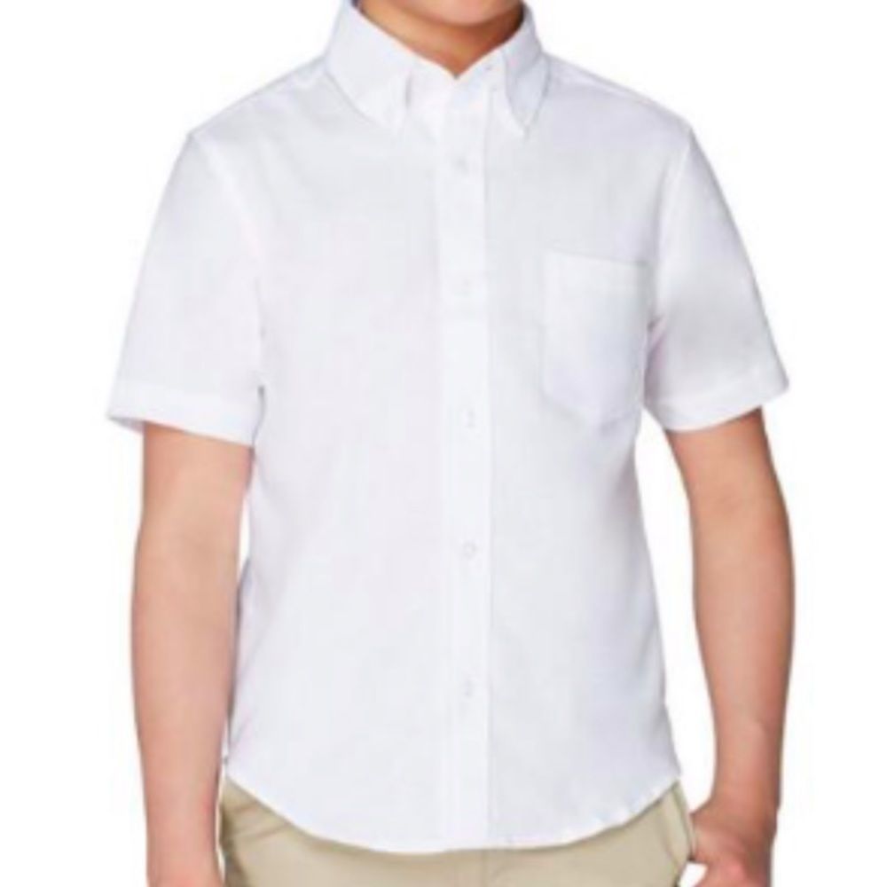 Premium Boys White Oxford Short Sleeve Shirt